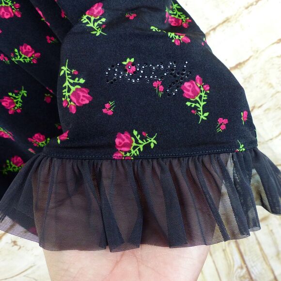 VTG Victorias Secret Slip Dress S Black Roses Ruffles Sexy Little Thing Y2K 90s - Picture 7 of 14